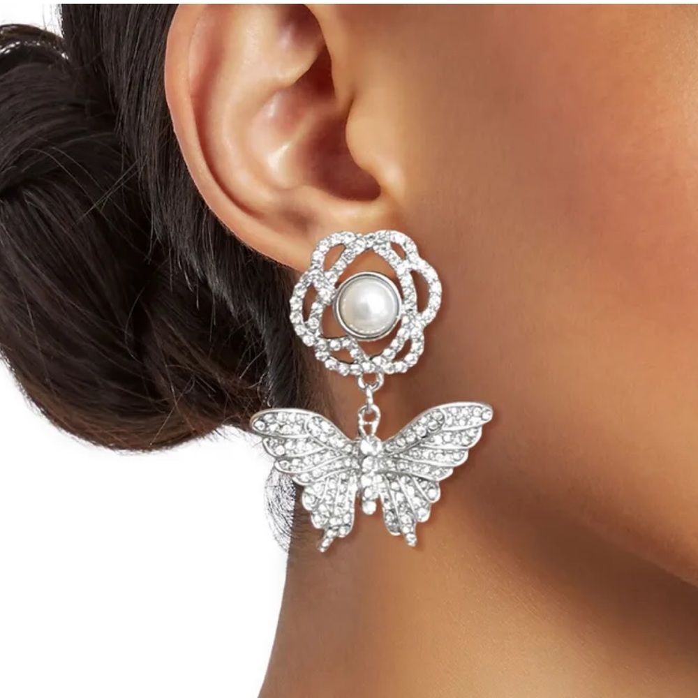 BUTTERFLY RHINESTONE EARRINGS
